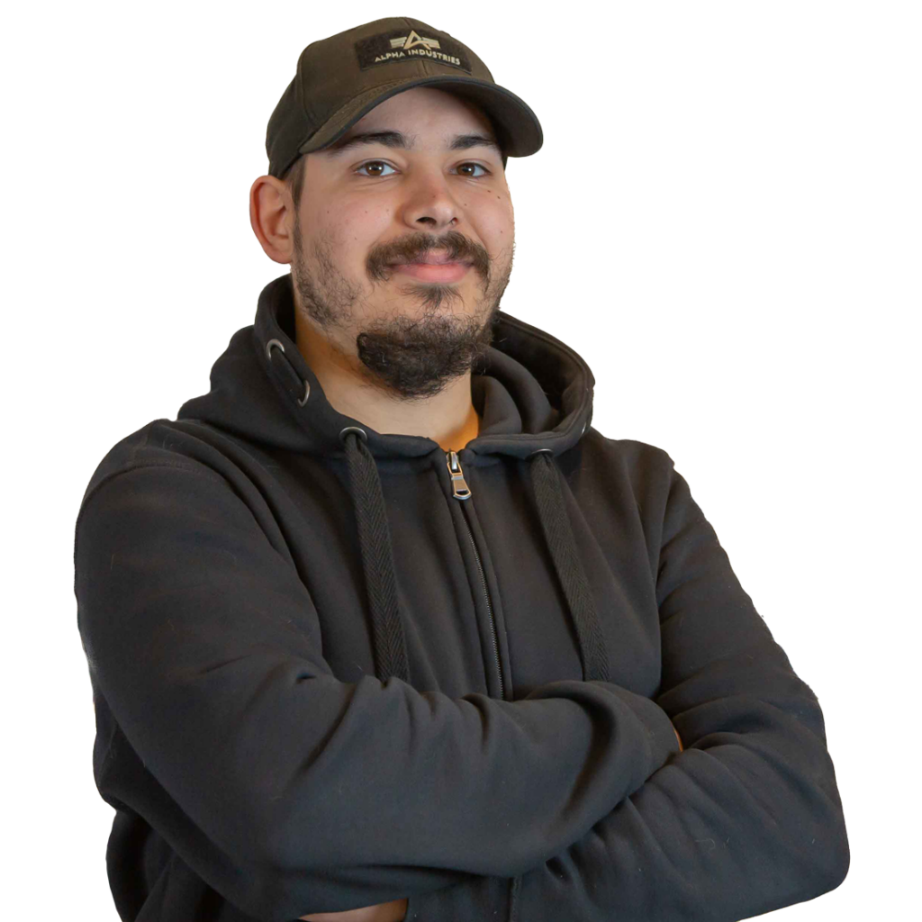 Portrait von Kelvin Beyerle, E-Bike-Experte, Werkstatt bei Rückenwindräder E-Bikes in Wilhelmshaven